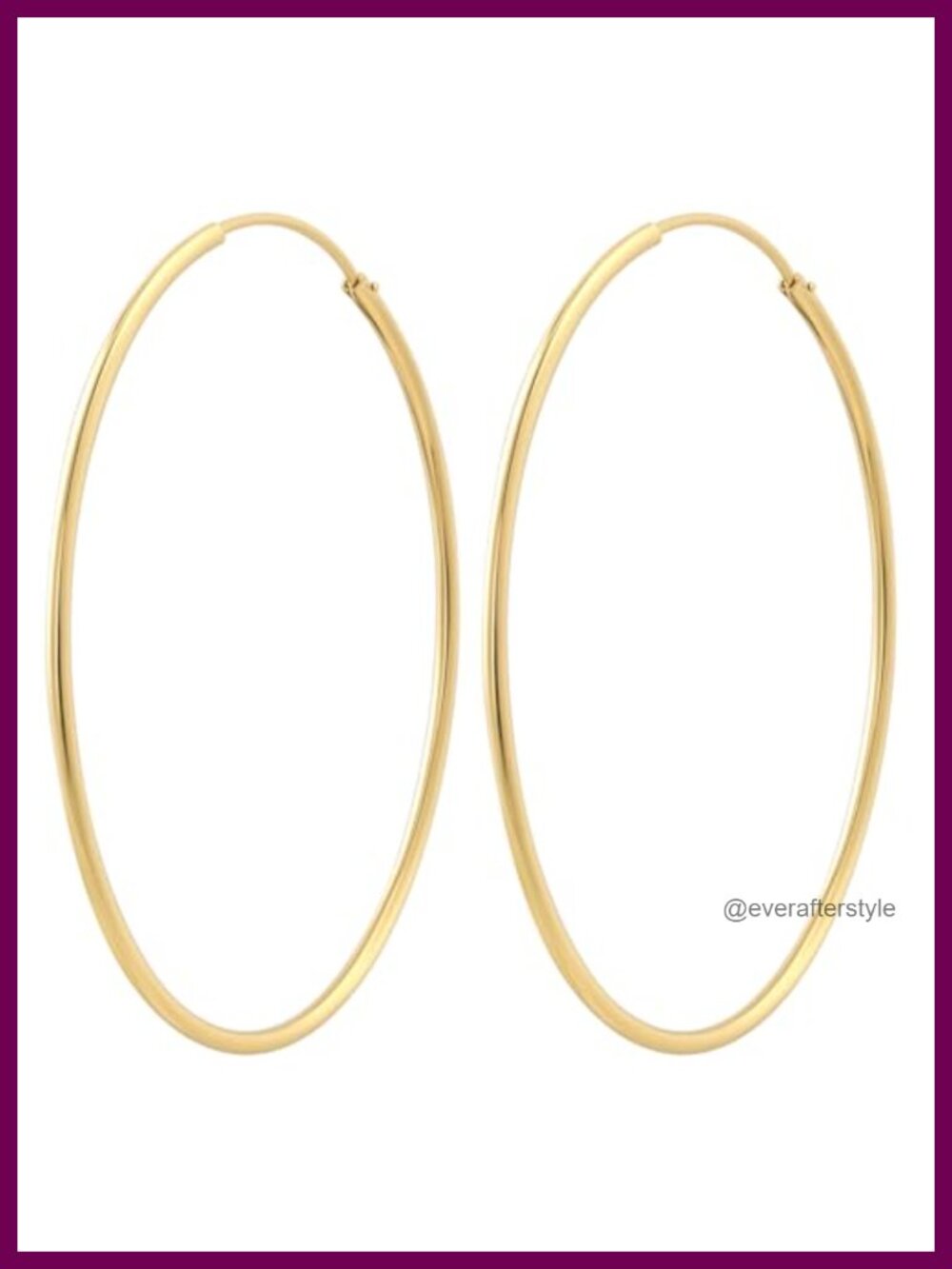14K Gold-Plated Hoop Earrings Clip-On Oversized Chunky Statement